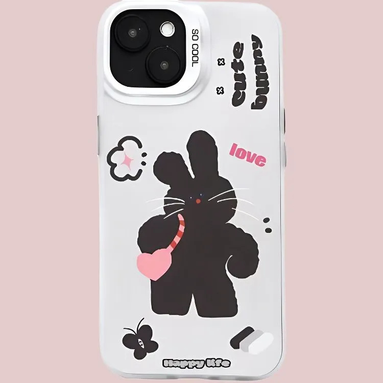 Wei Xin Acrylic Material Heart Backpack Bunny Phone Cases Compatible With IPhone 16/15 Pro Max/Apple 13/14 Pro/Max-1