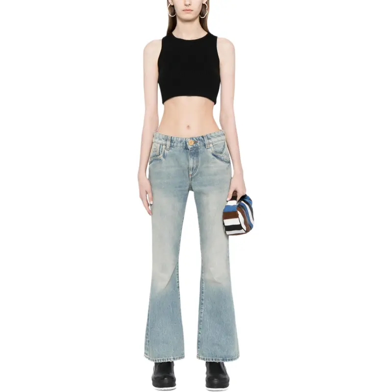 BALMAIN SS24 Jeans Women's Light Blue-3