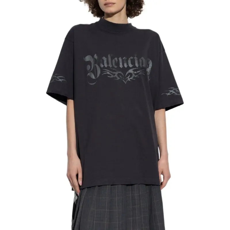 Balenciaga Logo Printed Vintage Medium Fit T Shirt-2