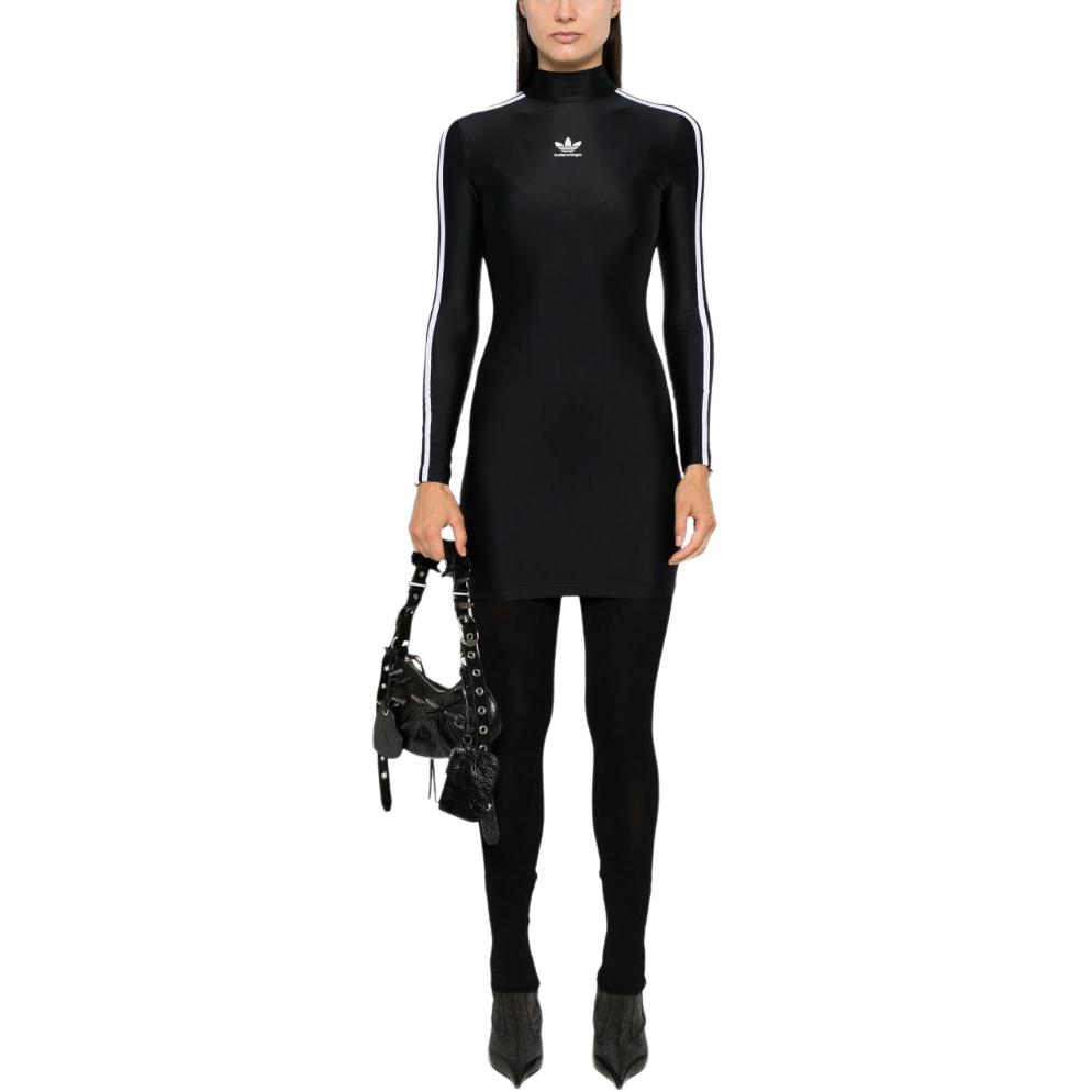 Balenciaga X Adidas Long Sleeve Mini Dress Black - POIZON