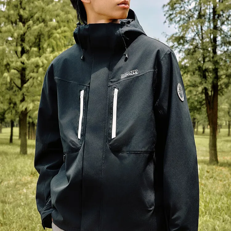 Skechers Waterproof And Windproof To Keep Warm Windbreaker Jacket Men's Carbon Black-4