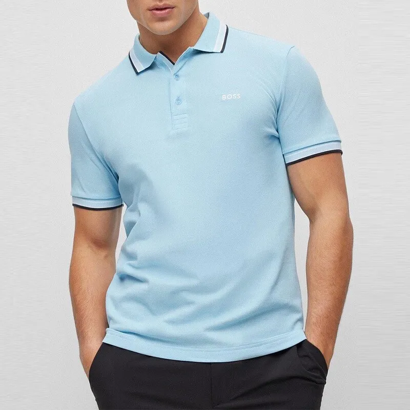 HUGO BOSS Polo Shirts Men Sky Blue-3