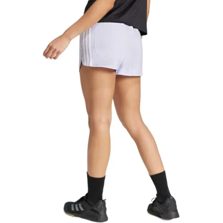 Adidas 3 StripesAEROREADY Pacer Training Woven Sports Shorts Women's Purple/White-1