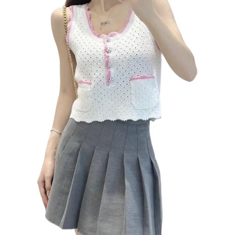 CHANEL Tank Tops Women's White-2