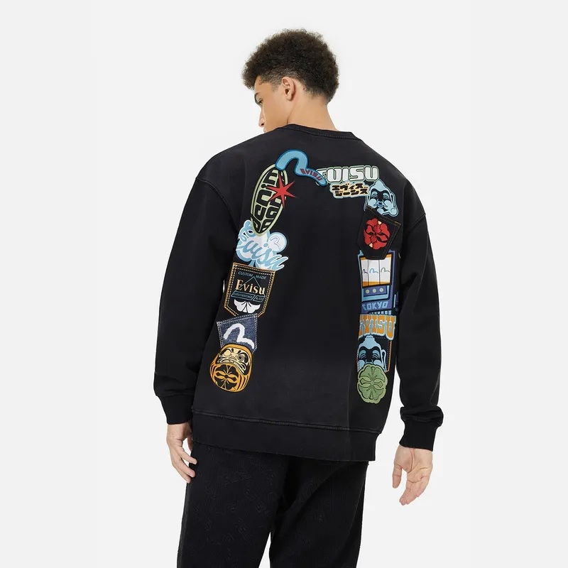 EVISU Sweatshirt Men's Dark Gray-3