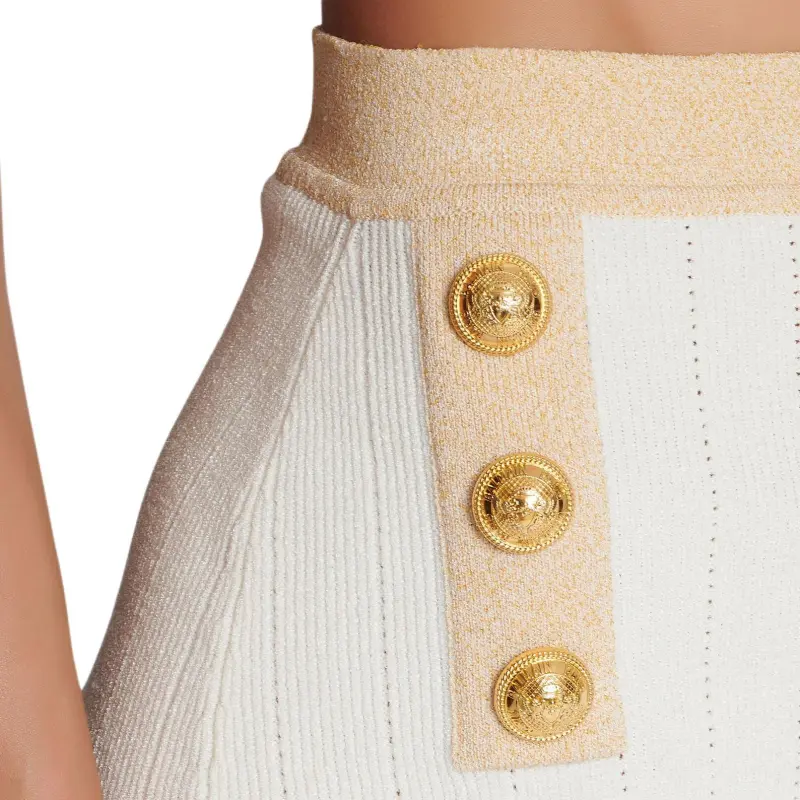 BALMAIN Button embellished Knitted Miniskirt-4