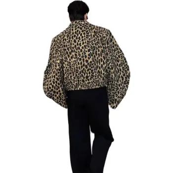 SOCKKEY Jackets Coats Unisex Leopard Print