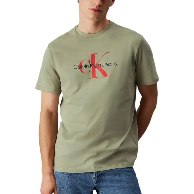 CALVIN KLEIN T Shirt Europe Version Men's Matcha Green-2