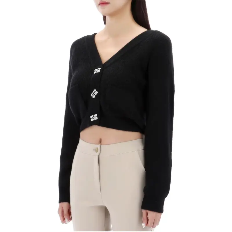GANNI Soft Wool Cardigan 'Black'-2