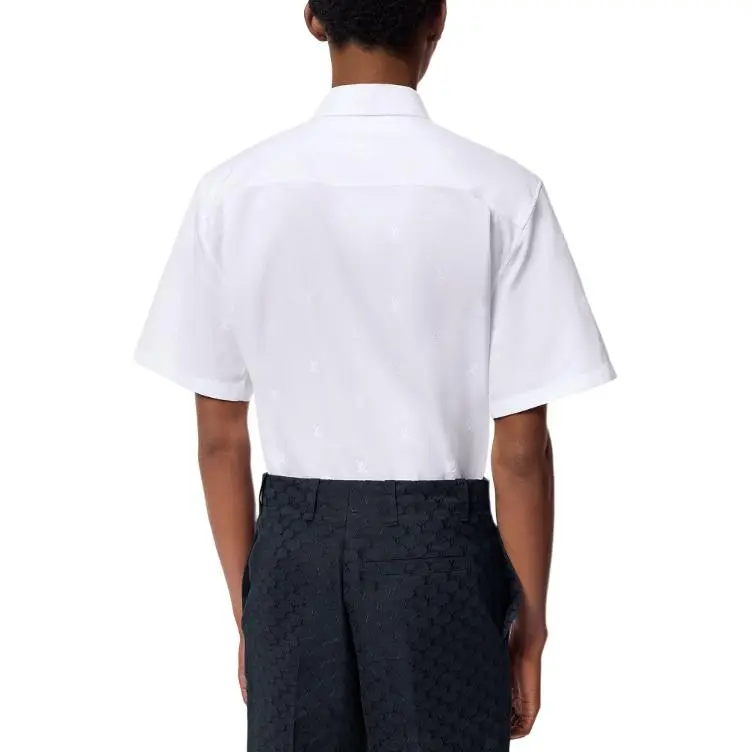 LOUIS VUITTON 1AGKXC Short Sleeved Lv Blason Cotton Printed Oxford Shirt-2