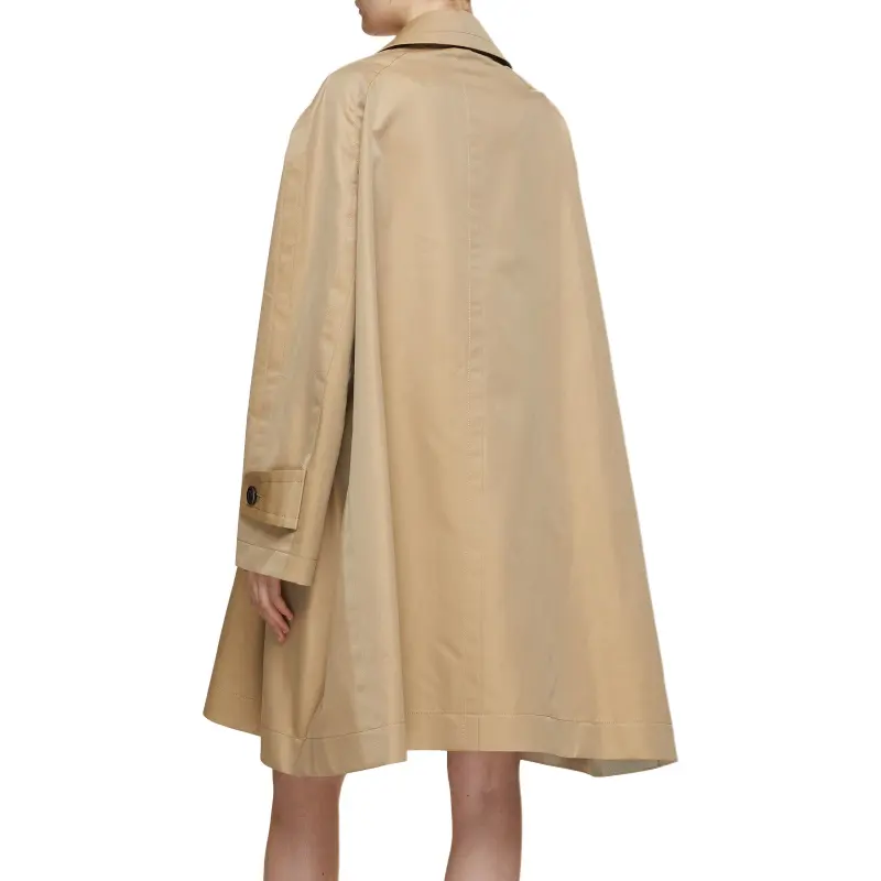 Sacai Dress underlayer Pleated Trench Coat-4