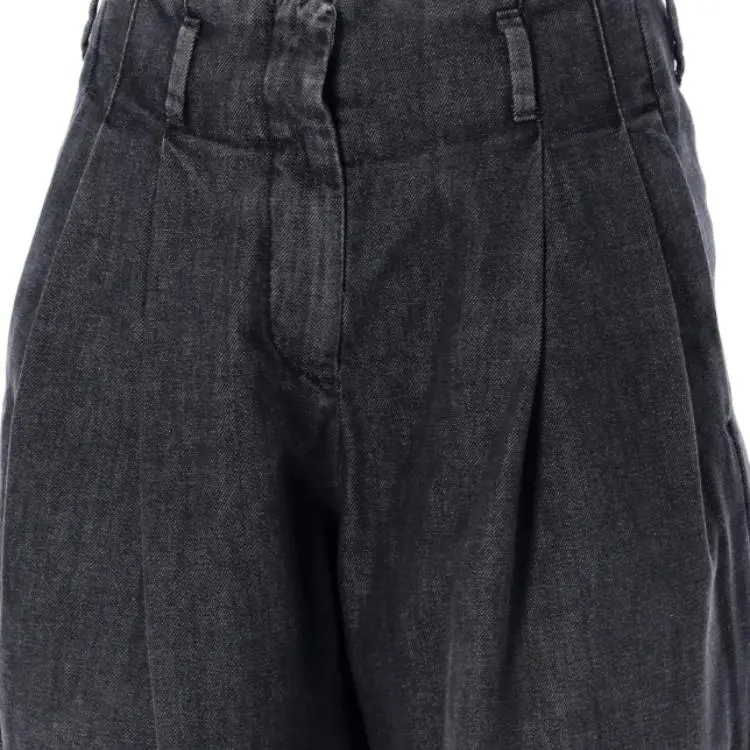 Golden Goose High Waist Pleated Wide Leg Jeans-4