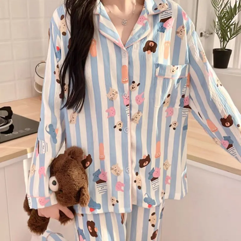 XIAFENYAN Pajama Set Women's Blue-1