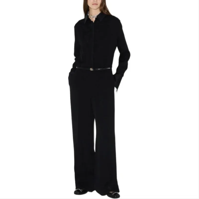 GUCCI Drop Shoulder Belted Waist Jumpsuit-2