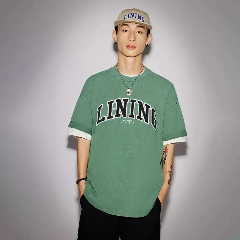 LiNing Short-Sleeved T-Shirts Unisex Deep Temple Green-3