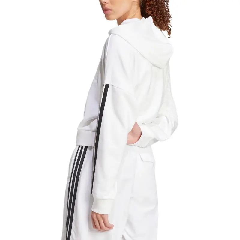 Adidas ESSENTIALSSportswear FW24 3 Stripes French Terry Quarter Zip Sweatshirt Women's White/Black-3