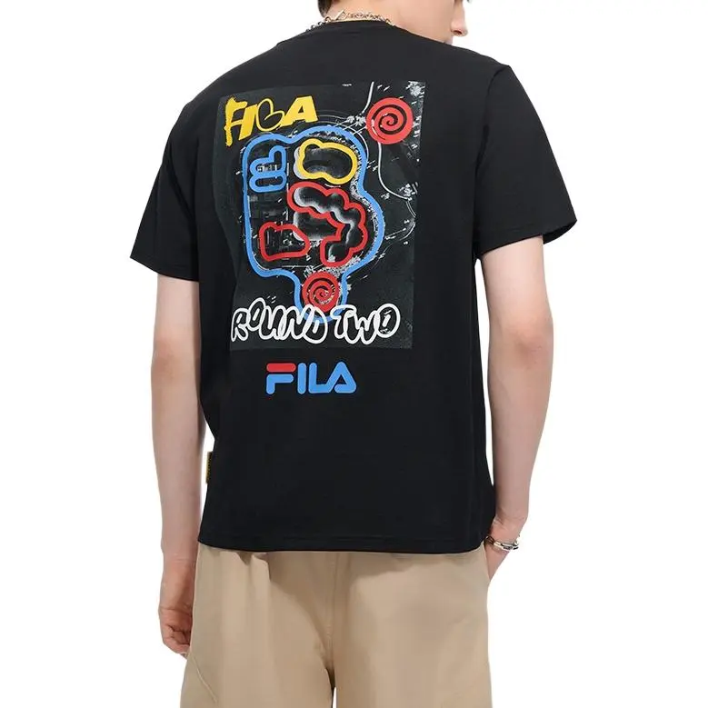 FILA FUSION x ROUND TWO SS25 T Shirt Unisex Jet Black BK-4
