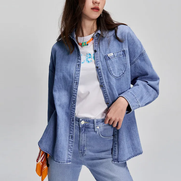 Lee Shirts Women's Light Blue-3