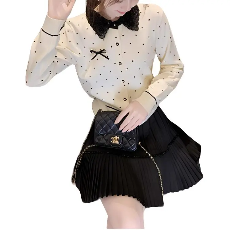 Fish Rabbits Knitwear Women's Polka Dot Apricot-2