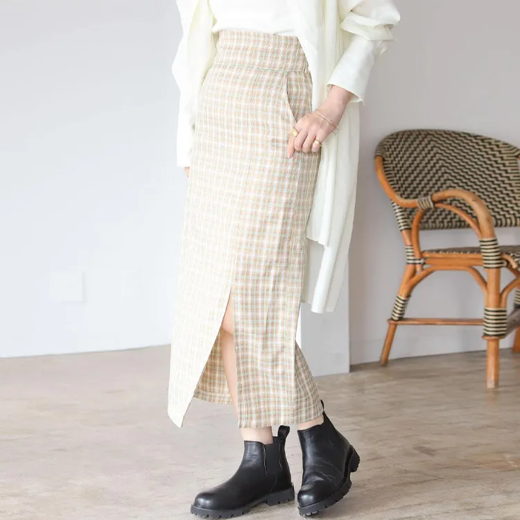 Beams Casual Long Skirts Women's Beige-5