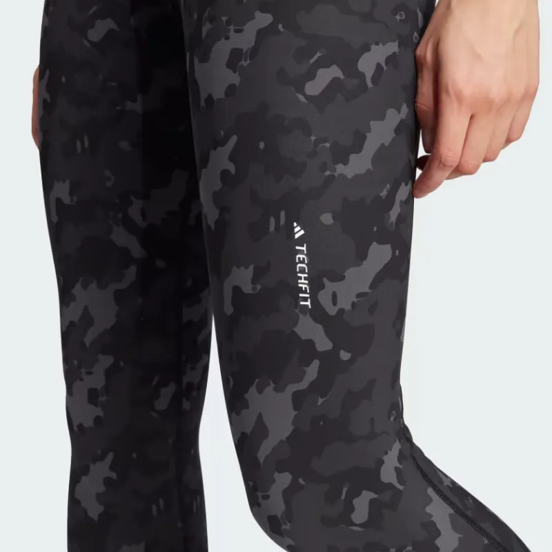 Adidas Women's Techfit Camo 7/8 Leggings Grey Six/Carbon-5