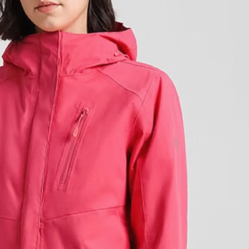 Jack Wolfskin FW23 Outdoor Hiking Windproof Thermal Windbreaker Jacket Women's Rose-3
