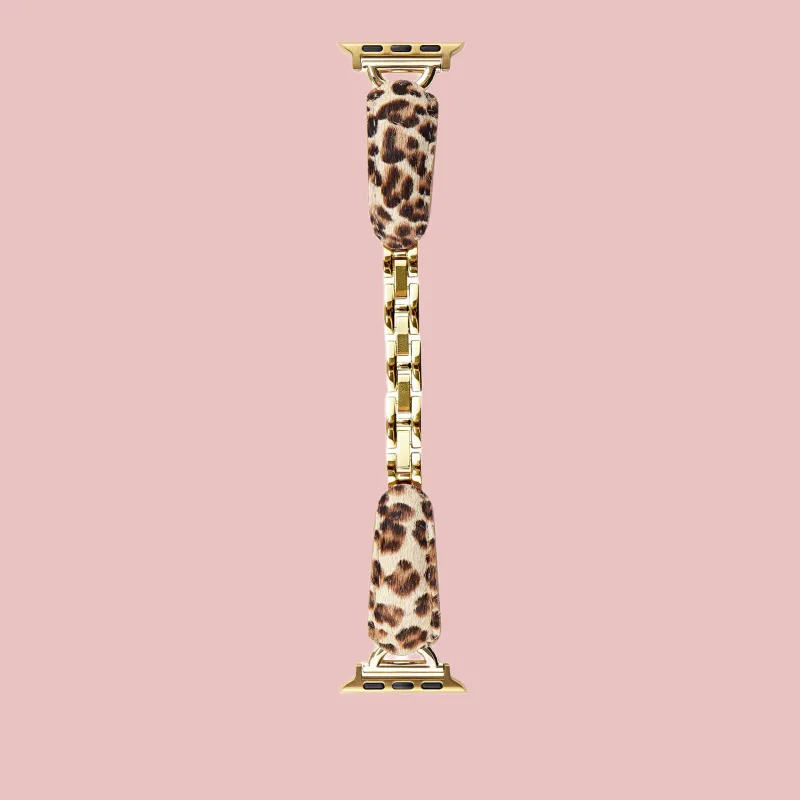 IWabcertoo Apple Compatibility Watch Band 46mm Leopard Print Material-1
