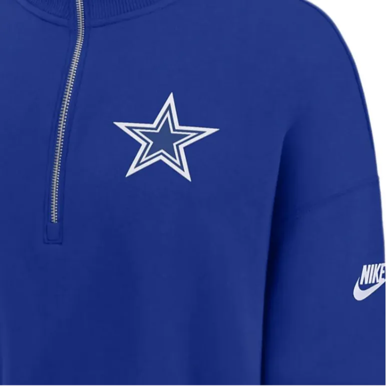 Nike Dallas Cowboys Rewind Phoenix Women's Nike Nfl Cropped 1/4 Zip Crew-2