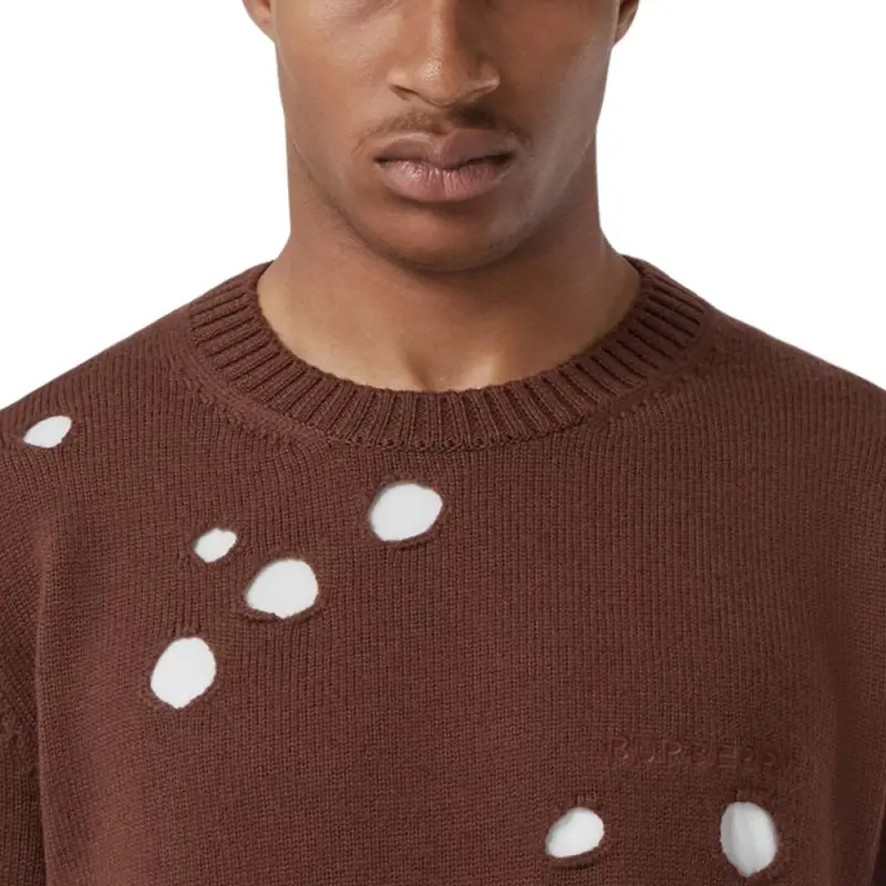 Burberry Cutout Detail Wool Sweater-4