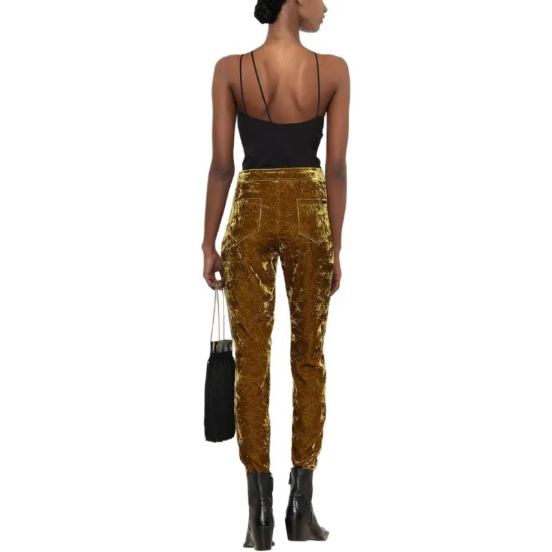 SAINT LAURENT Velvet effect Slim cut Trousers-3