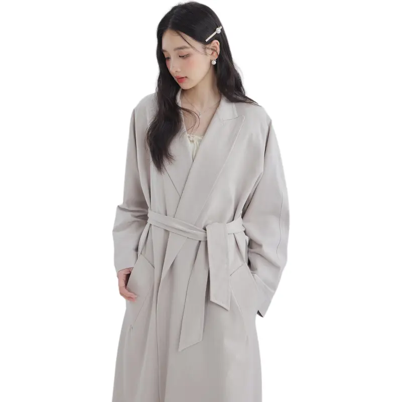 DEAR DEER PUFF Trench Coat Women's White-3