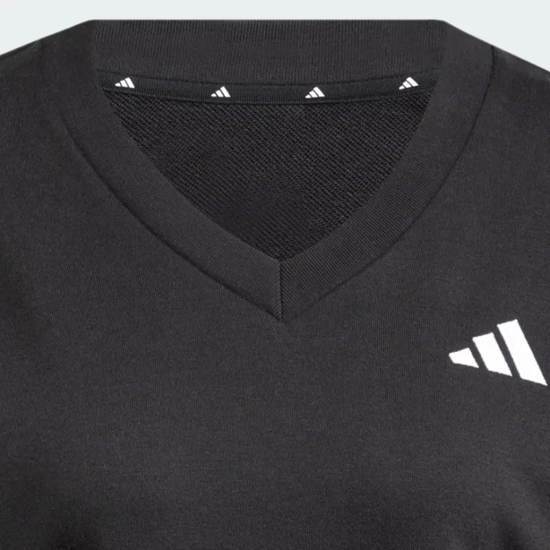 Adidas Free Shipping With AdiClub Essentials 3 Stripes French Terry V neck Sweatshirt-4