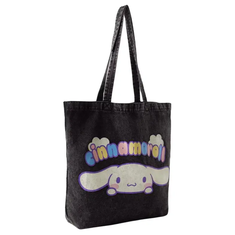 ZARA Sanrio/Sanrio Collaboration Cotton Tote Bag Shopping Bag Shoulder Bags Women's Black-1
