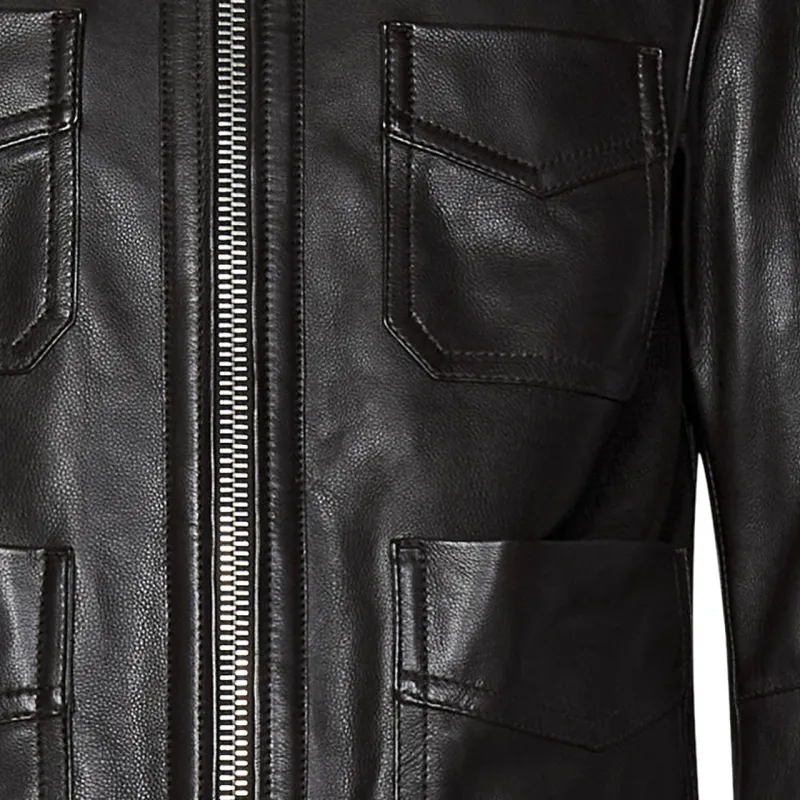 TOM FORD Unlined Grained Texture Leather Jacket-6