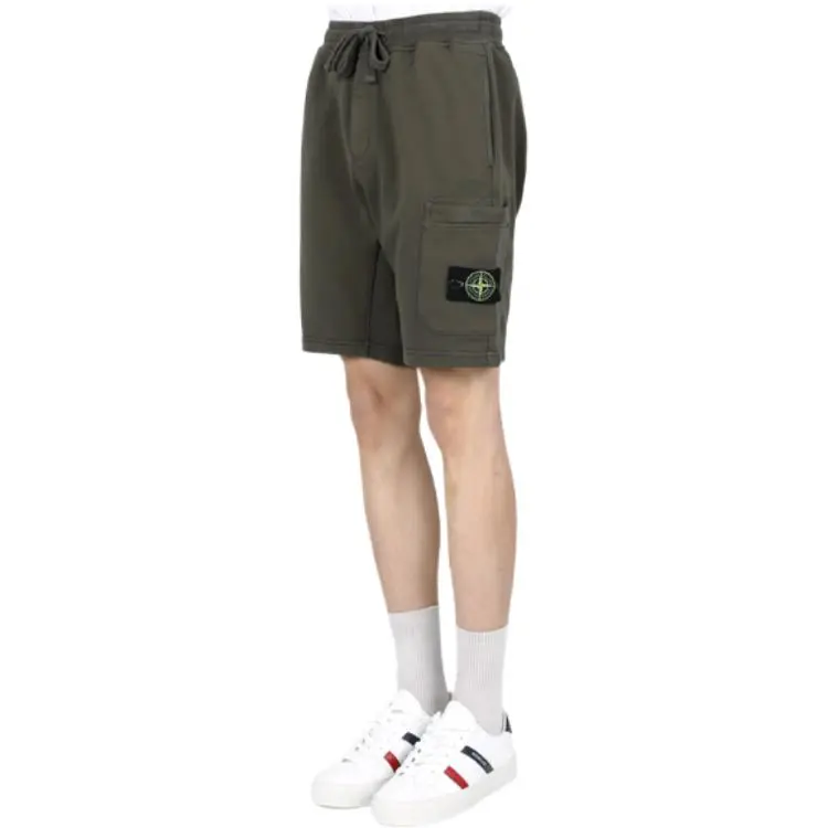 STONE ISLAND Fleece Logo Shorts-4