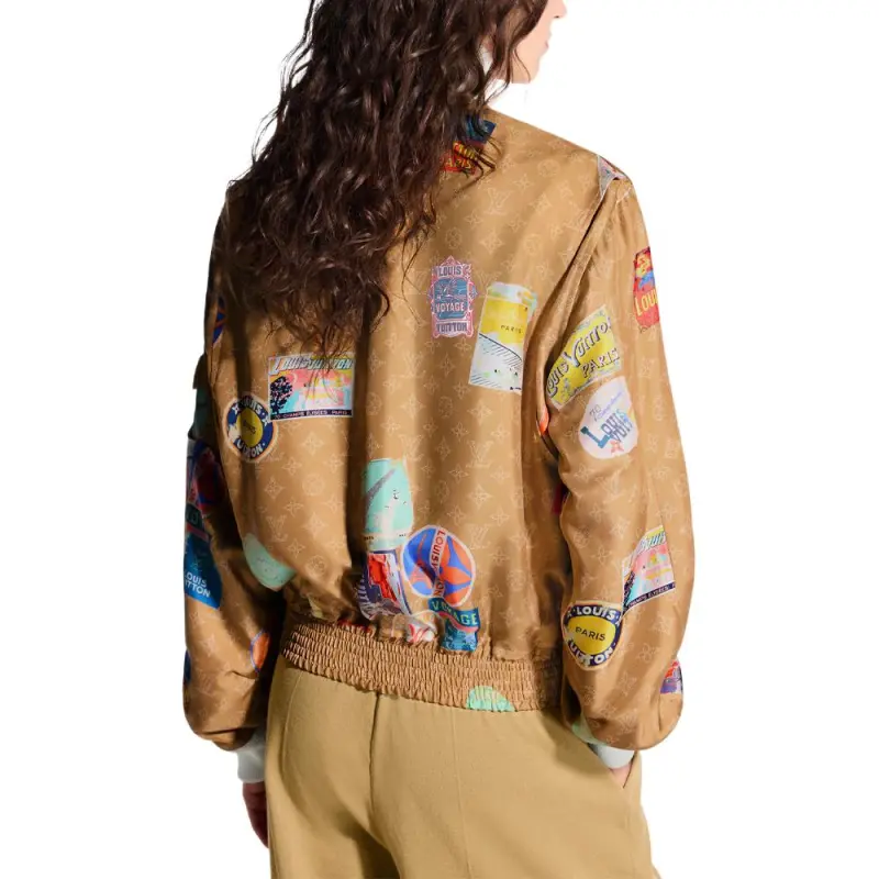 Lv Travel Patch Bomber Jacket-2