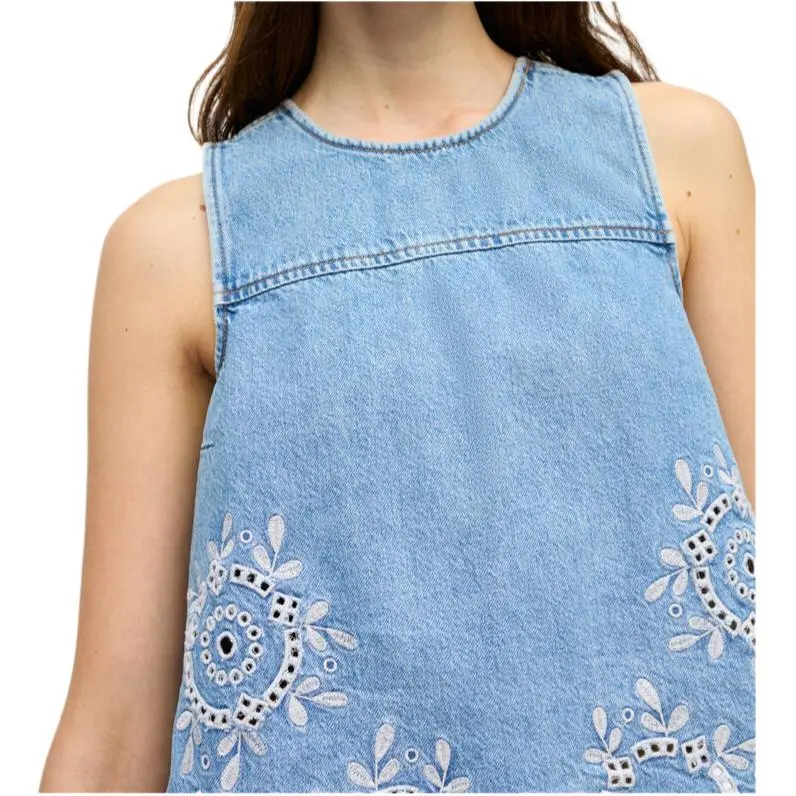 GANNI Open back Denim Top-5