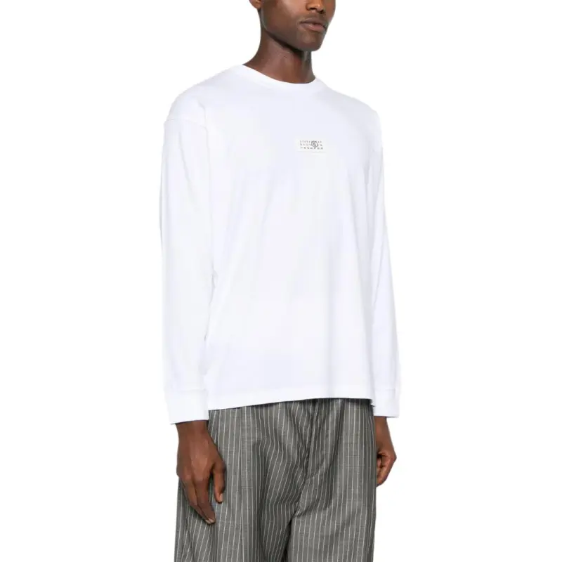 MM6 Maison Margiela Logo Patch Long Sleeved T Shirt-3