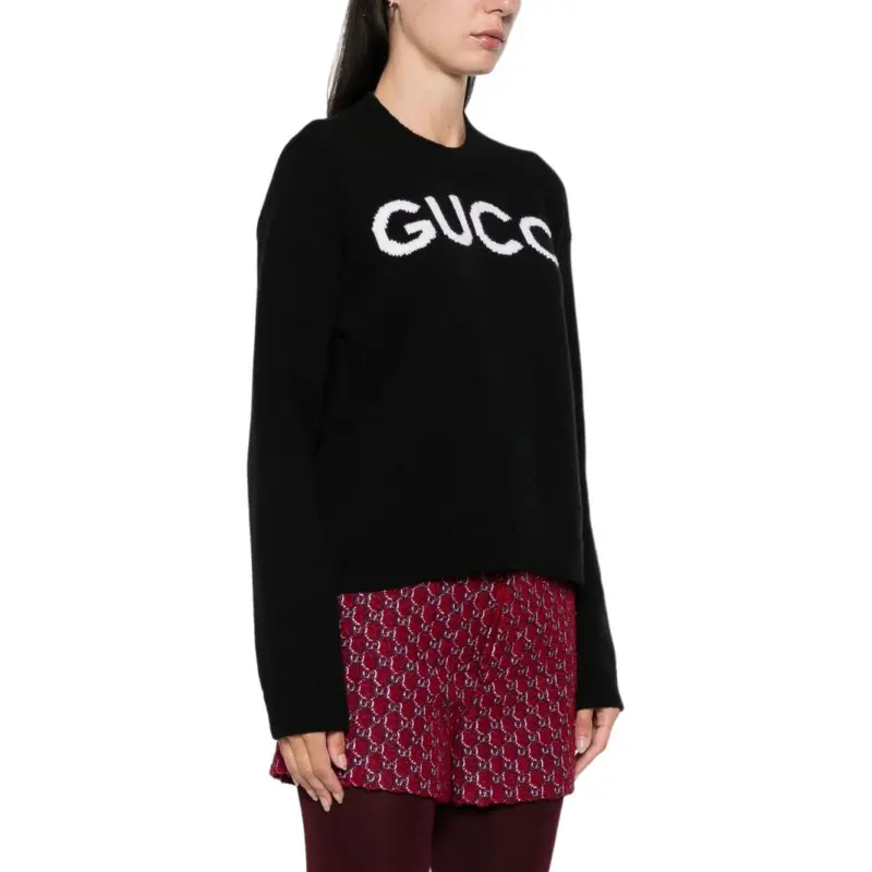 GUCCI Logo Intarsia Knit Sweater-8