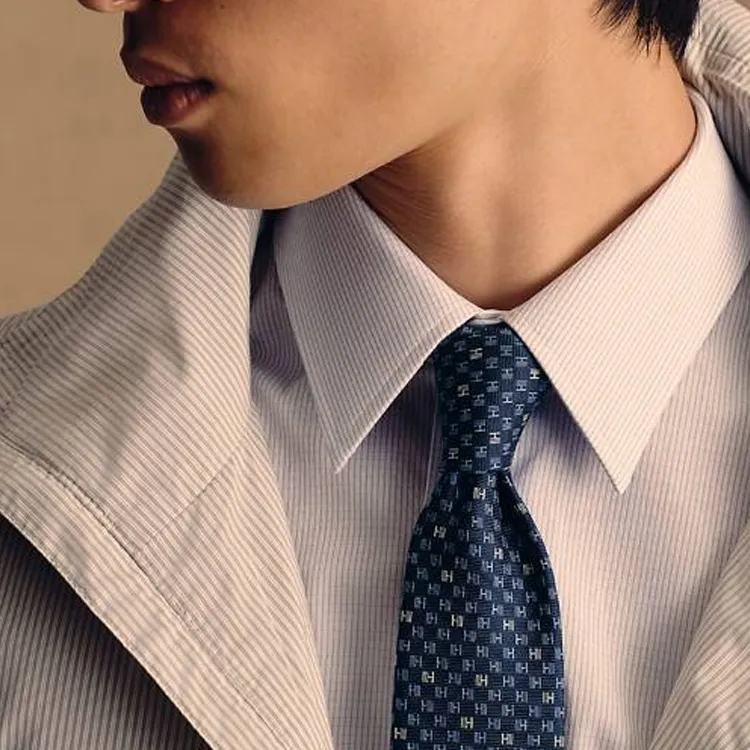 HERMES Silk Ties Men's Ocean/Sky-1