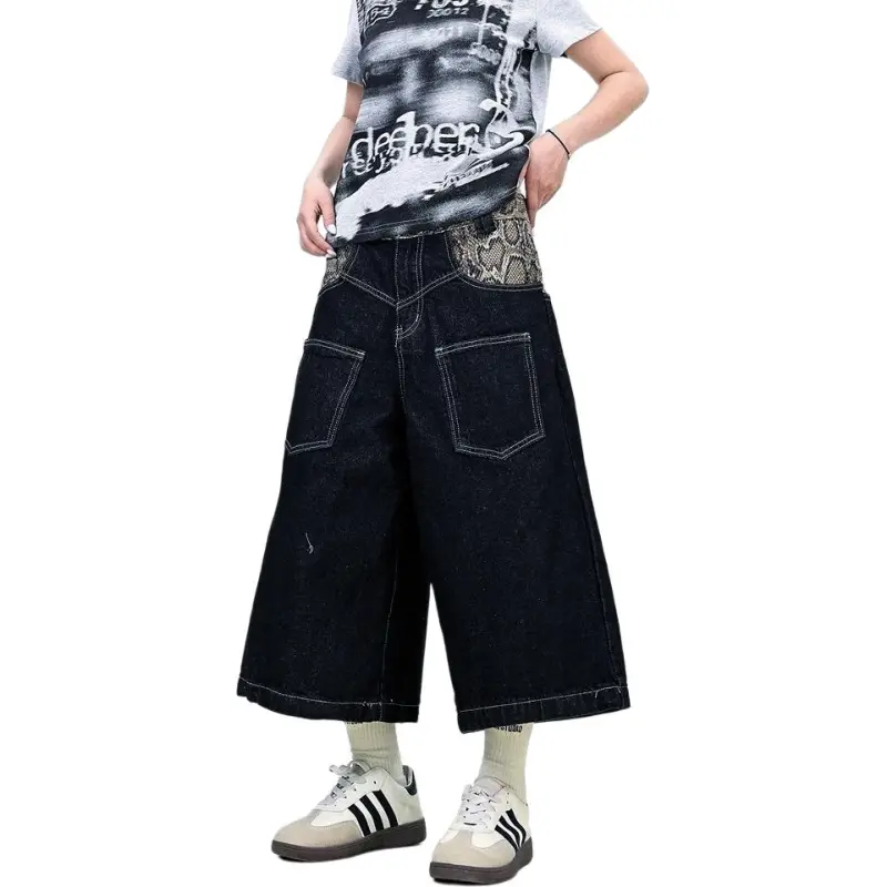 VINMUK Denim Shorts Unisex Black-7