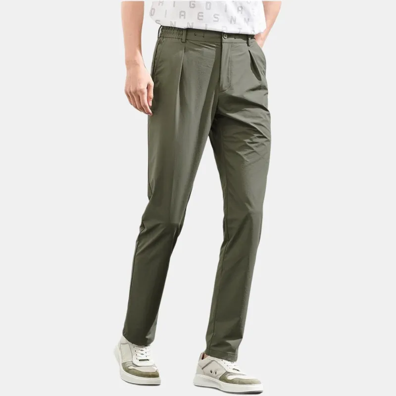 SAINT ANGELO Suit Trouser Men's Vintage Green Chemical Fiber Solid Face-1