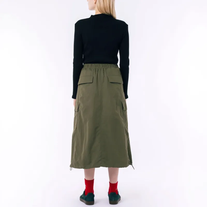 LACOSTE Casual Long Skirt Women's Khaki Olive-2