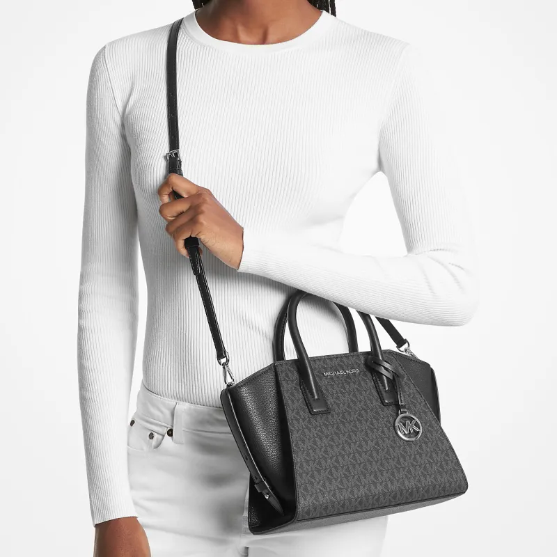 MICHAEL KORS Coated Canvas With Patchwork Handbag Shoulder Bag Crossbody Bag Small Size Women's Black-3