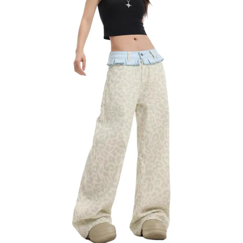 NHZN Jeans Women's Leopard Print-2