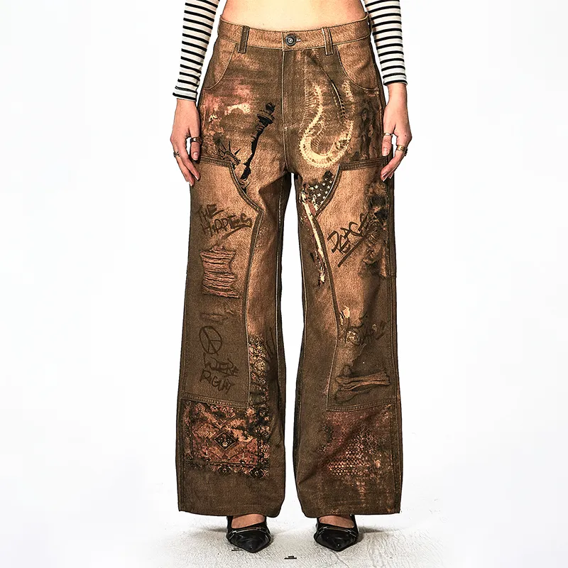DND4DES Cargo Pants Unisex Brown-5