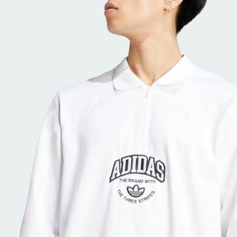 Adidas Originals Vrct Long Sleeve Polo Shirt Polo Shirt Men's White-5