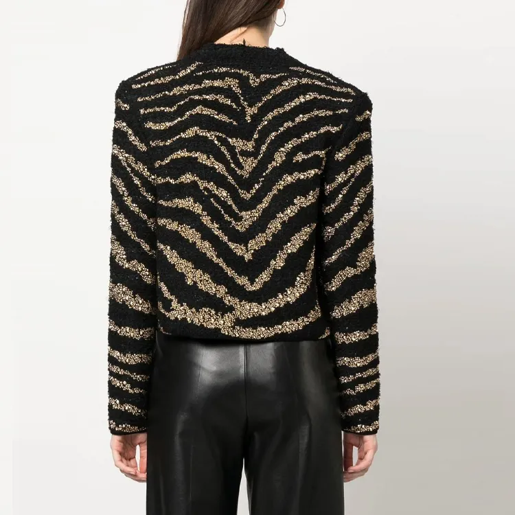 BALMAIN Striped Cardigan Coat-2