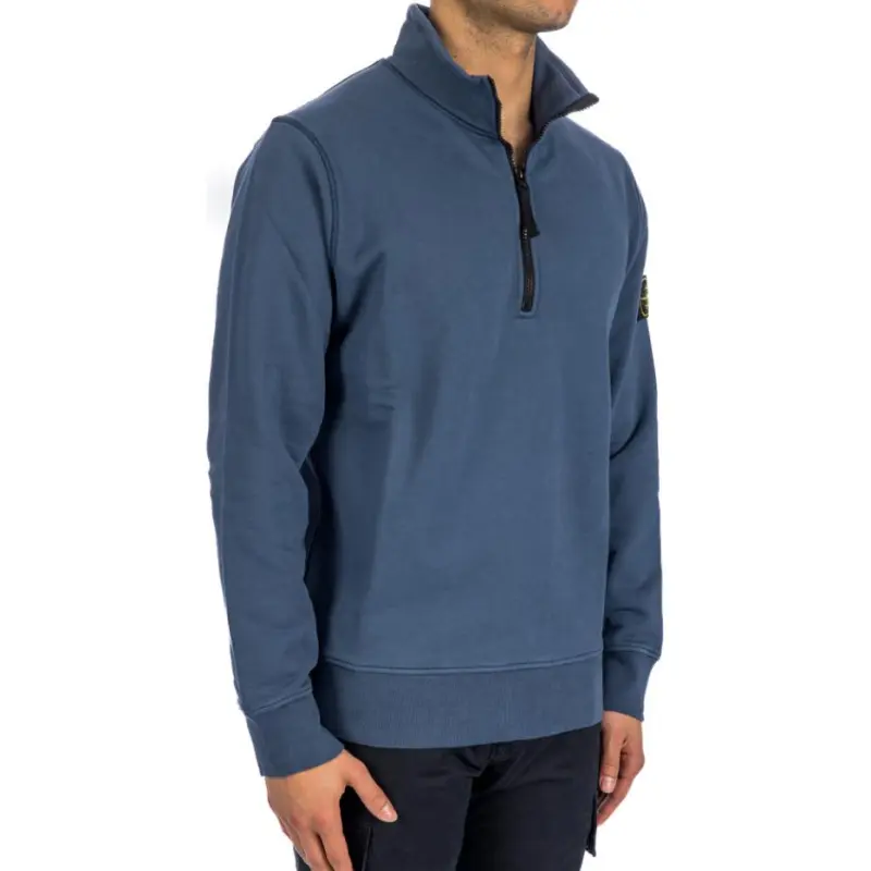 STONE ISLAND Half Zipper Sweatshirt Sweatshirt Men's Gray Blue-4