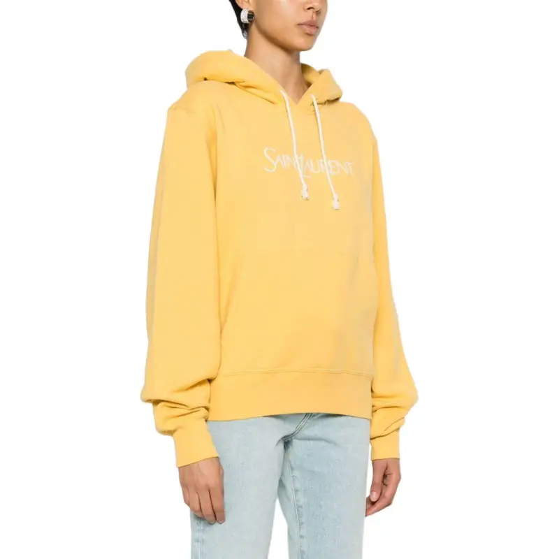 SAINT LAURENT Logo Embroidered Oversized Hoodie-4